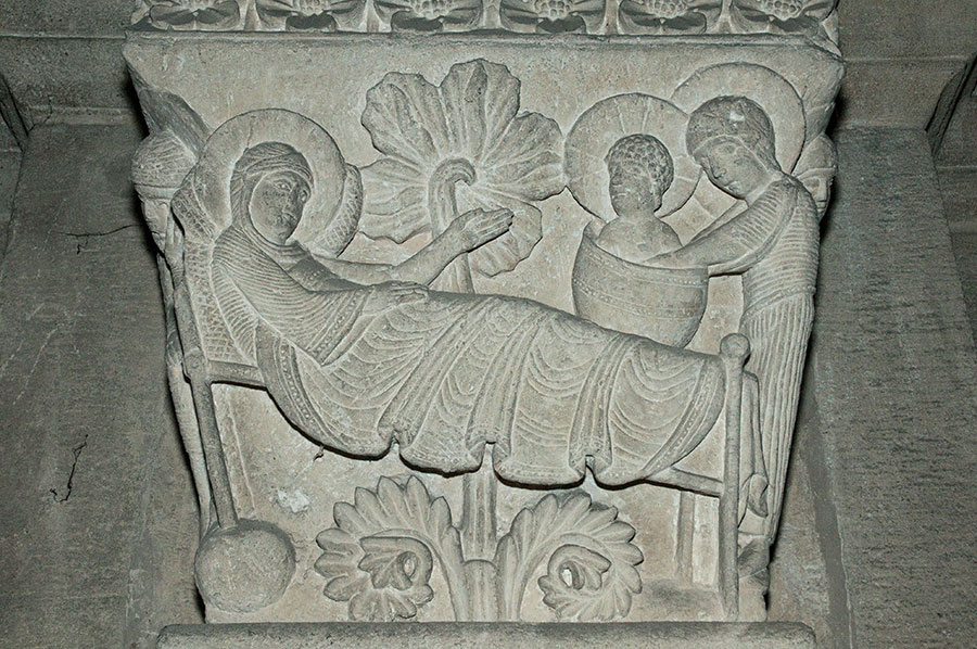 Chapiteau roman Nativité cathédrale d'Autun